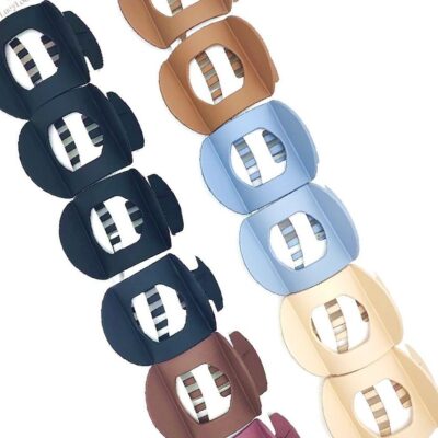12pk Square Pastel Matt French Flat Hair Clip