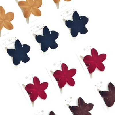 12pk Velvet Lei Plumeria Flower Hair Claw Clip