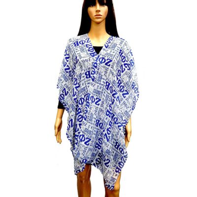 ZOB Zeta Phi Beta Sorority  Shawl Greek Blue