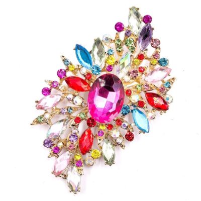 Baroque Refined Floral Rhinestone Brooch Pin
