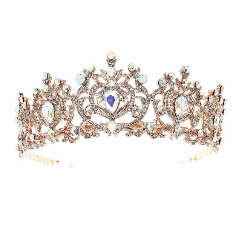Harf Shaped Flower Bud Rhinestone Tiara