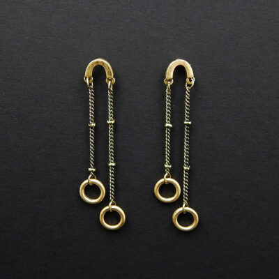Vintage Horse Theme Horsebit Harness Dangle Earrings