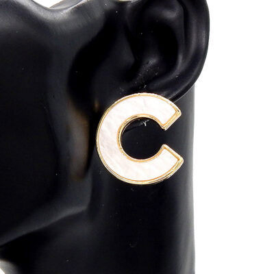 Acetate Big C Character Stud earrings