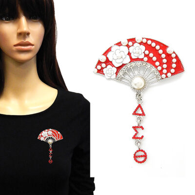 AEO Delta Sigma Theta Sorority Fan Brooch Pin