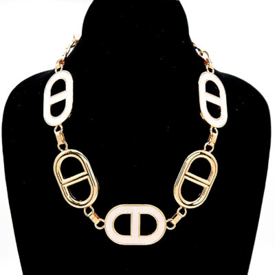 Bold Theta Anchor Link Chain Necklace