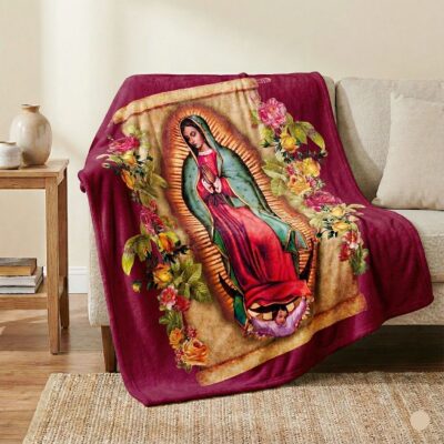 Our Lady Guadalup Mary Cozy Fluffy Blanket
