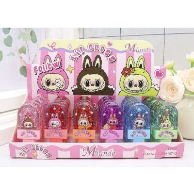 24pk Funny Character Glitter Ice Cream Bar Lip Gloss