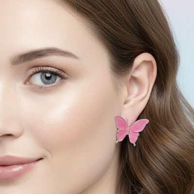 12pk Butterfly Pearlescent Plate Sutd Earrings Dazzling Chic