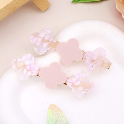 12pk Clover Floral Barrette Clip Set