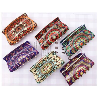 12pk Sophisticated Pattern Rectangle Chic Hair Claws