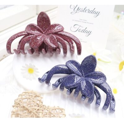 12pk Plumeria Flower Chic Hair Claw Accessories