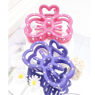 12pk Crystal Matt Kitty Bow Chic Hair Claw Jaw Headpiece