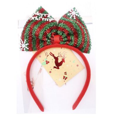 12pk Christmas Red Green Theme Headband Hair Chain
