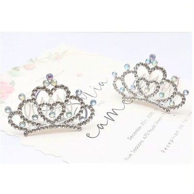 12pk Tiny Tiara Cake Top Deco Sparkle Bride Prom