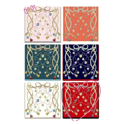 12pk Silky Harness Chain Floral Tassel Scarf Bandana