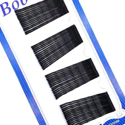 12pk Metal Black Bobby Pins Curved Straight Shaped