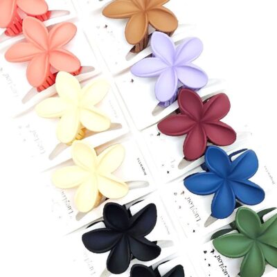 12pk Matt Daisy Flower Color Hair Claw Pin