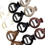 H1575-1 12pk Round Gloosy Hair Open Barrette Clip