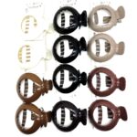 H1575 12pk Round Gloosy Hair Open Barrette Clip