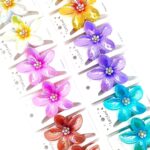 H1577-1 12pk Plumeria Flower Shiny Gloosy Hair Claw Clip