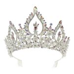Standout Torchlight Crystal Pageant Tiara Exquisite Bride Prom – Silver-AB