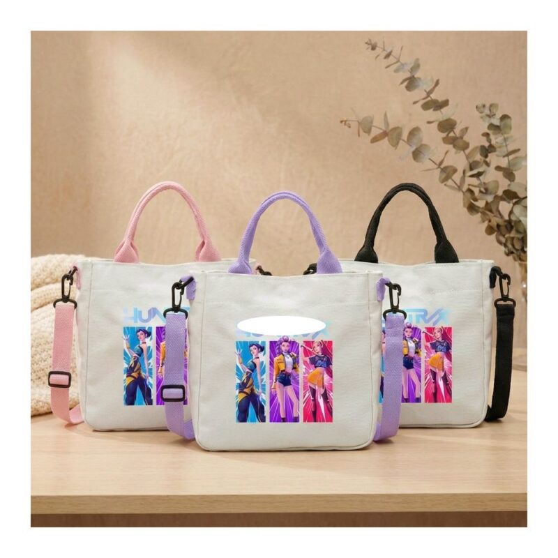 Kpop Girls Graphic Mini Crossbody Canvas Tote Strap