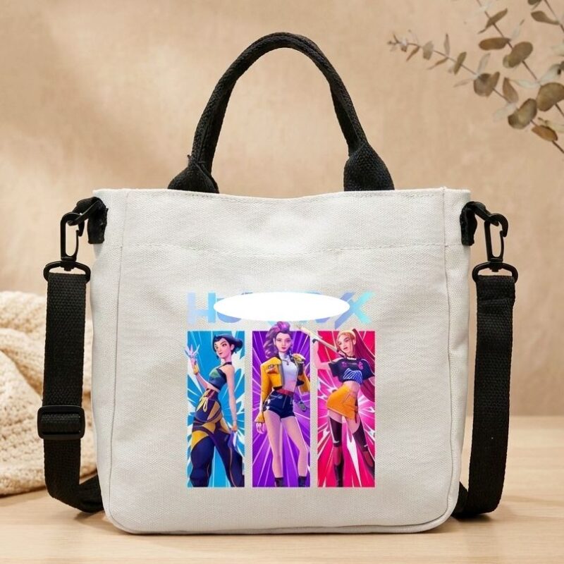 Kpop Girls Graphic Mini Crossbody Canvas Tote Strap
