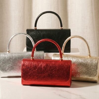 Metallic Glitter Mini Handbag Top Handle