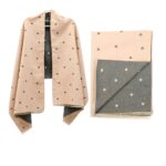 SCF5111-1-01 12pk Reversible Heart Dot Cashmere Feel Tassel Scarf