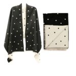 SCF5111-1-02 12pk Reversible Heart Dot Cashmere Feel Tassel Scarf