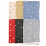 SCF5111-1-05 12pk Reversible Heart Dot Cashmere Feel Tassel Scarf
