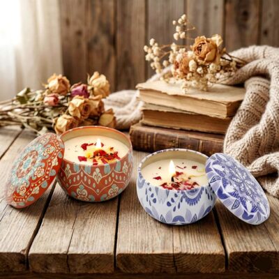 Bohemian Mandala Scented Candle Gift Set Petals