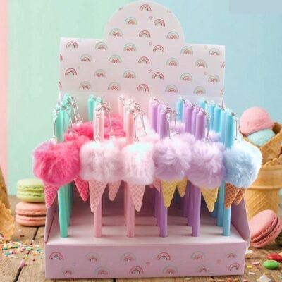 30pk Charming Fur Ice Cream Cone Pens