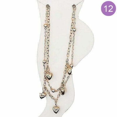 Dozen Heart Dangle Anklace Chain Anklet