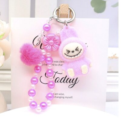 12pk Funny Character Pompom Pearls Bag Charm