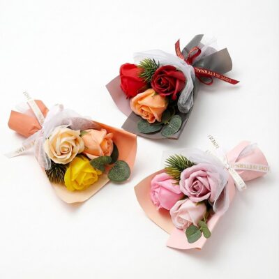 Mini Soap Flower Bouquet Valentine Mix Rose Flower