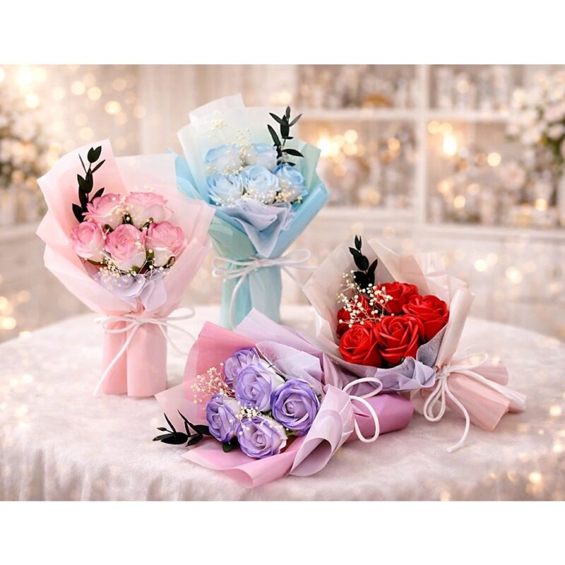 Mini Soap Flower Bouquet Valentine Mix Rose Flower