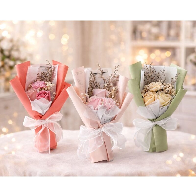 Mini Soap Flower Bouquet Valentine Mix Rose Flower
