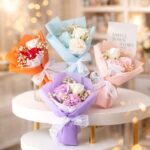 FA015 Mini Soap Flower Bouquet Valentine Mix Rose Flower