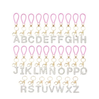 Bling Initial Alphabet Strap Key Chain Bag Charm