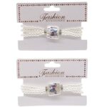 12pk Pearl Butterfly Charm Stretch Bracelets for Girls