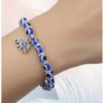 12pk Elephant Charm Evil Eye Beaded Stretch Bracelets