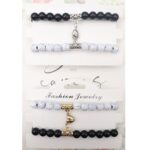 12pk Friendship Heart Charm Bead Bracelet