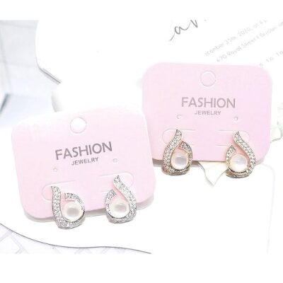 12pk Pearl Teardrop Torch Stud Earrings