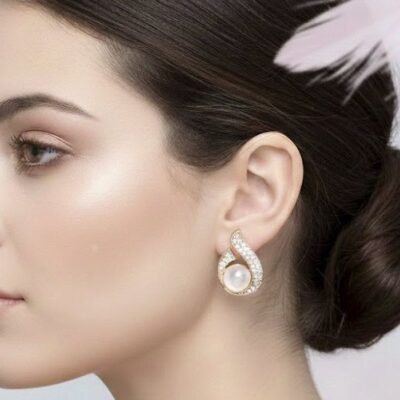 12pk Pearl Teardrop Torch Stud Earrings