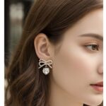 12pk Rhinestone Bow Stud Dangle Crystal Stud