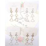 12pk Geometric Triangle Bling Earrings
