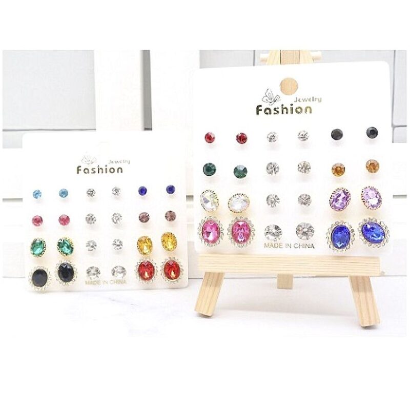 12pk Oval Circle Theme Dozen Stud Sets