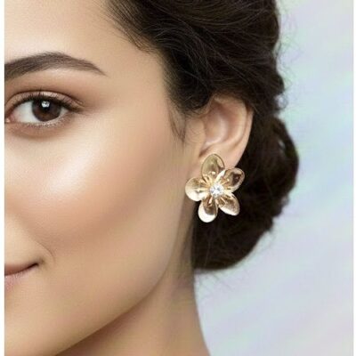 12pk HIgh Polished Casting Flower Stud Earrings