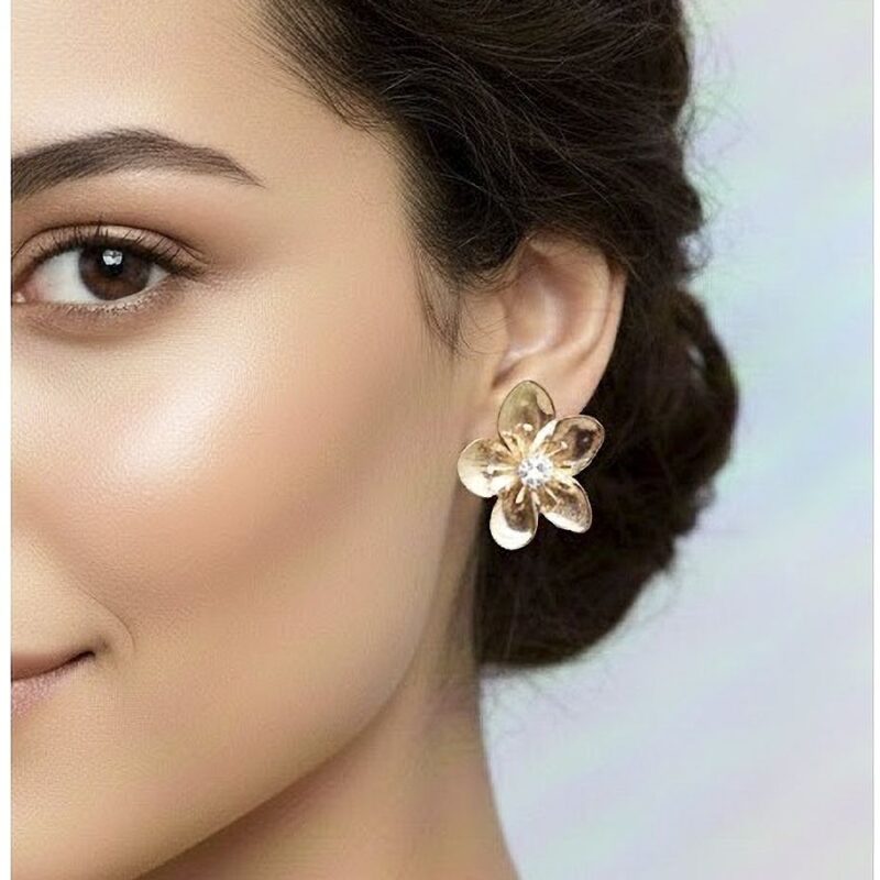 12pk HIgh Polished Casting Flower Stud Earrings